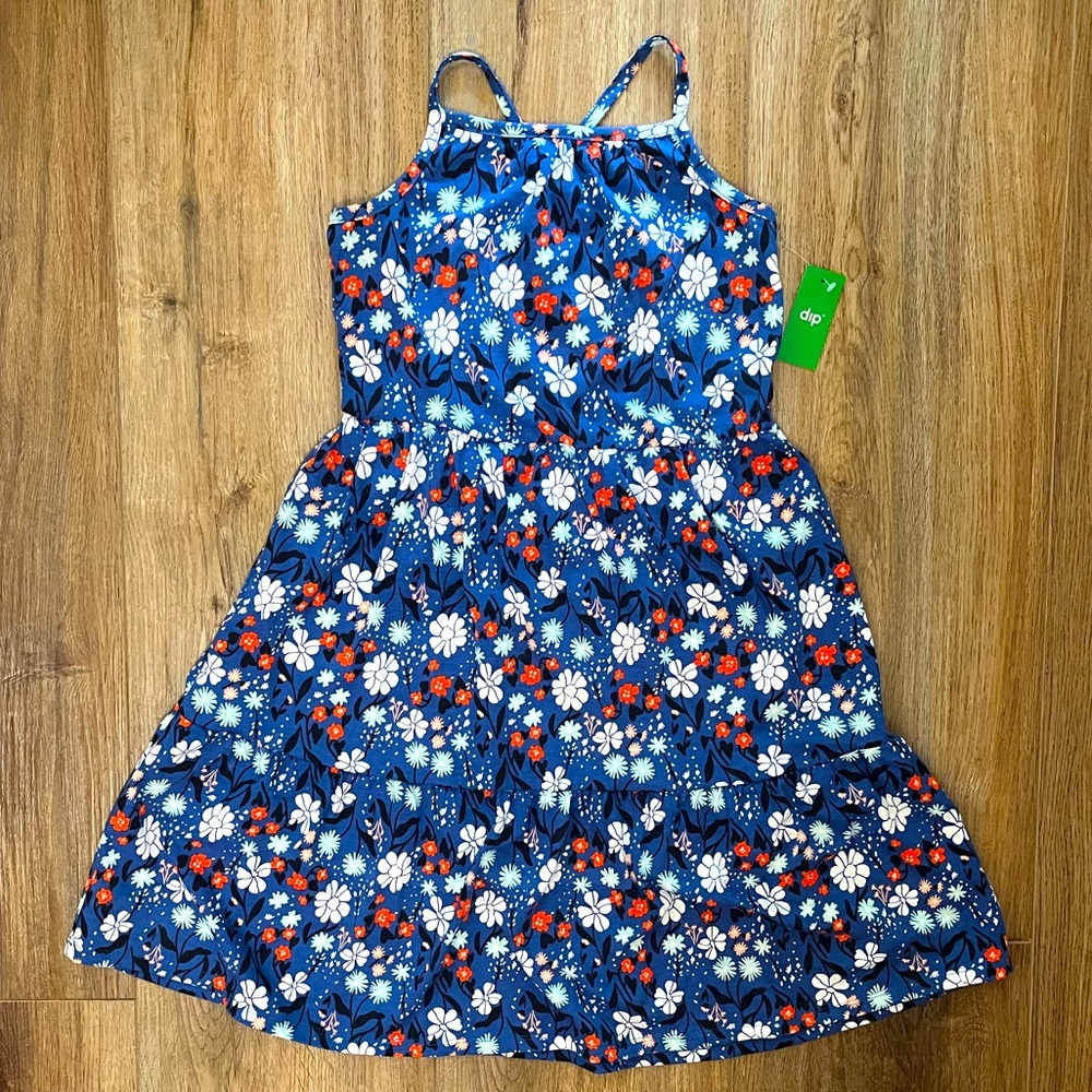 NWT Blue Floral Spaghetti’s Strap Girls Dress